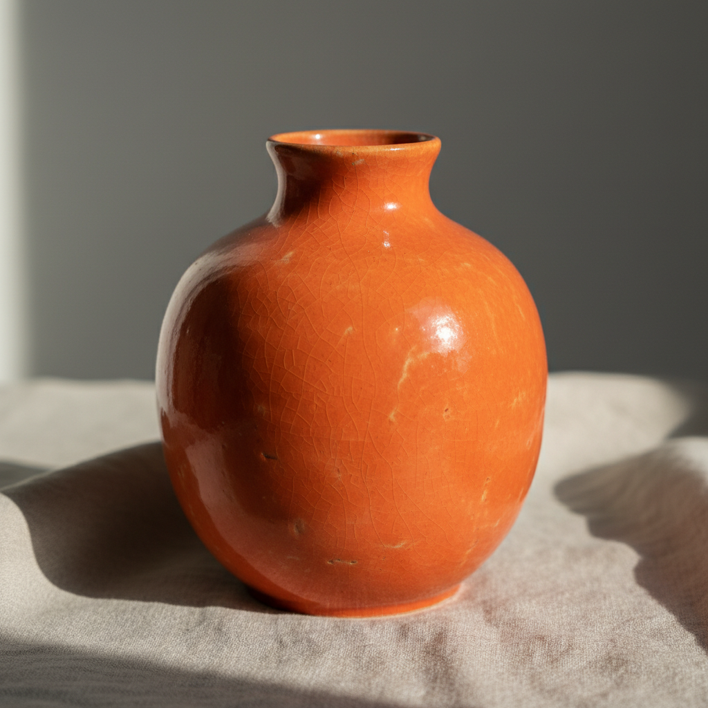 Keramikkvase med Tangerine Glow glasur